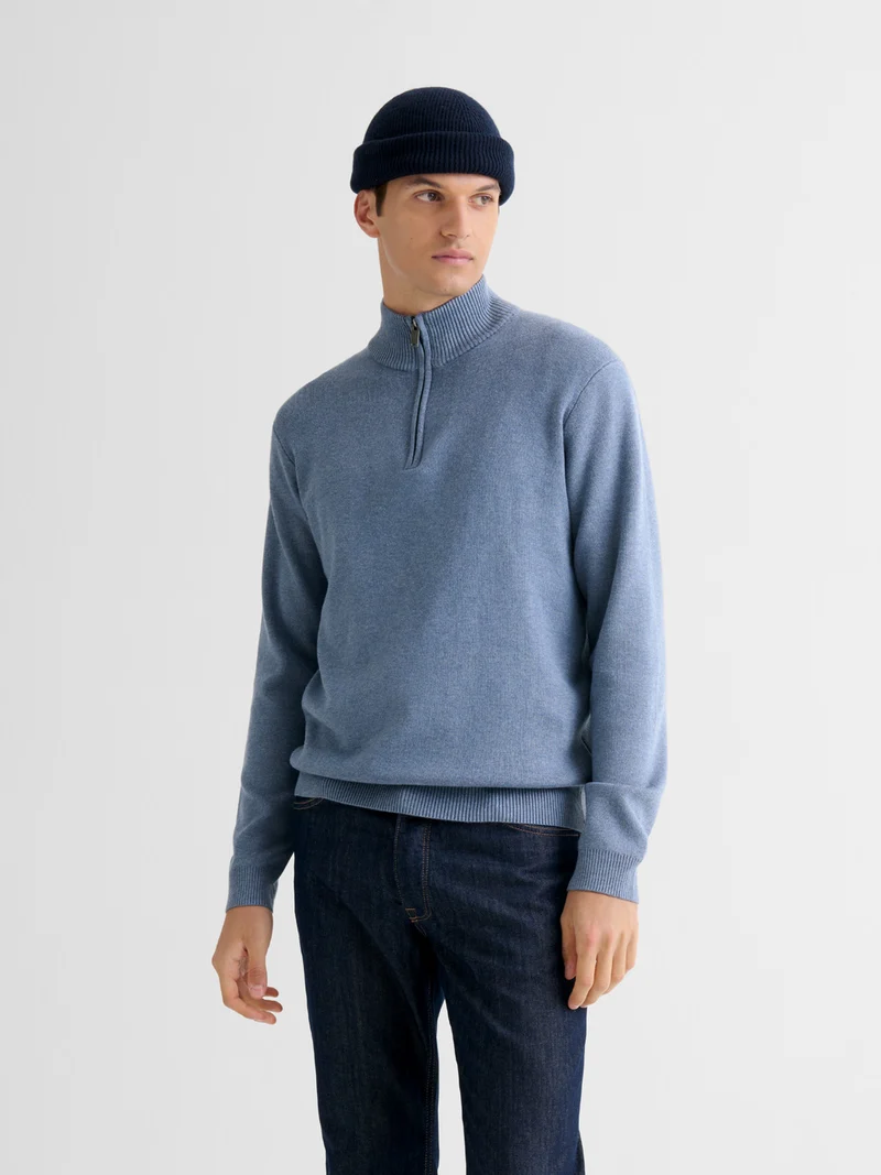 Pull col cheminée zippé