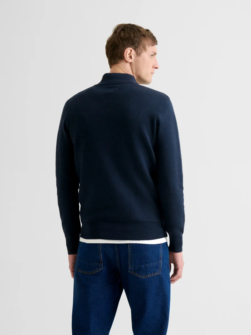 Pull zippé en coton cachemire