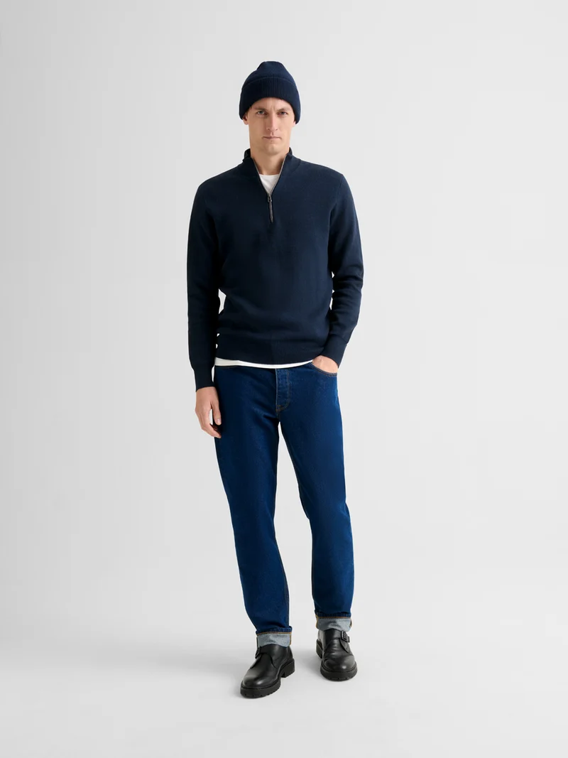 Pull zippé en coton cachemire