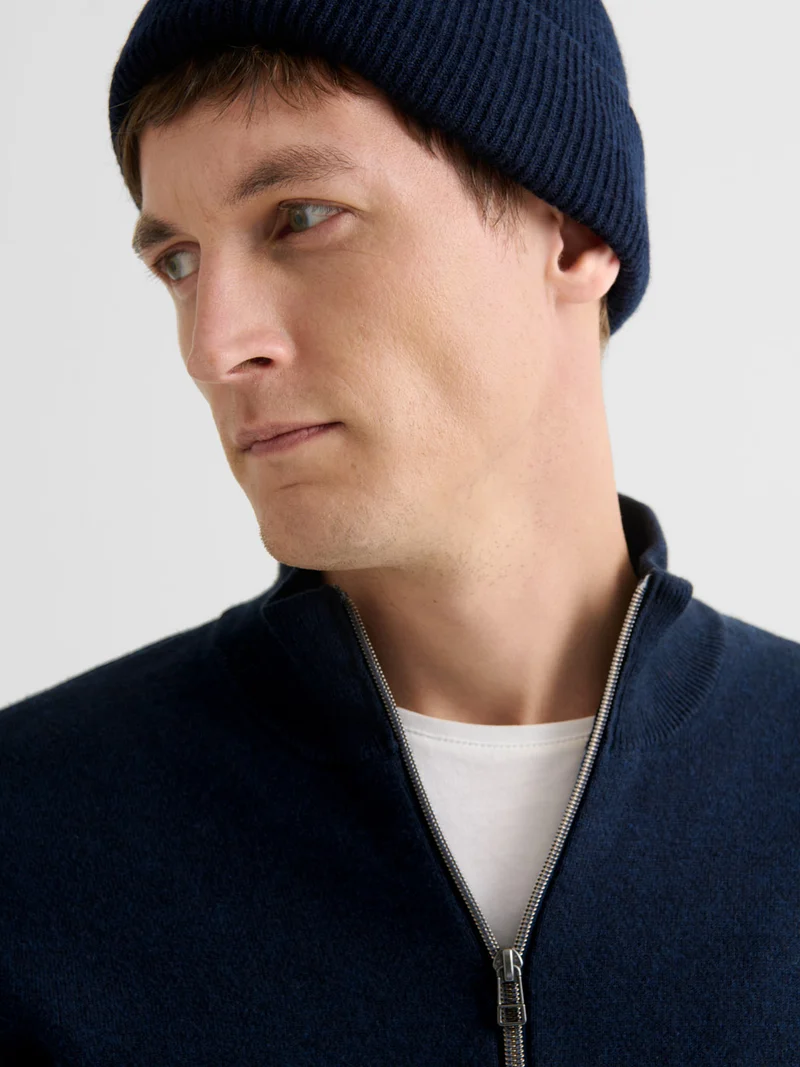 Pull zippé en coton cachemire