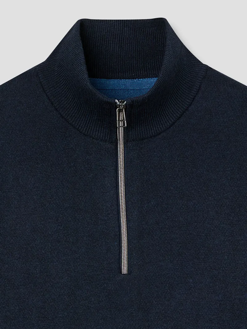 Pull zippé en coton cachemire