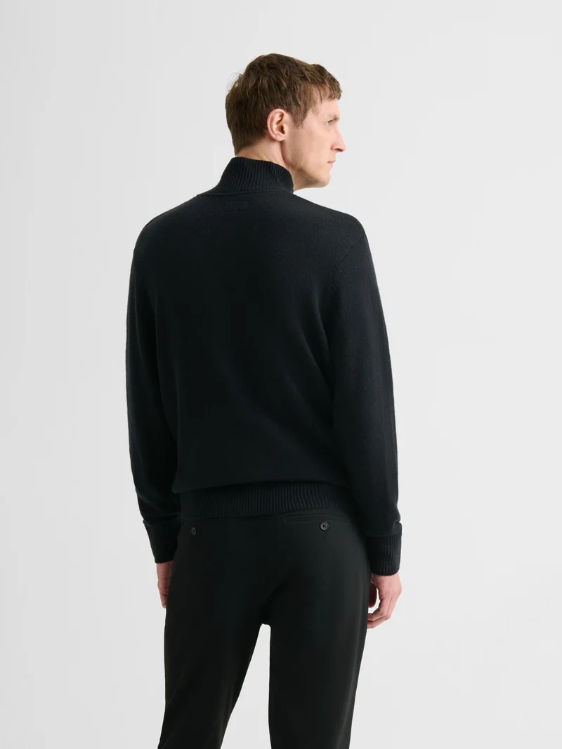 Pull col montant en laine et cachemire
