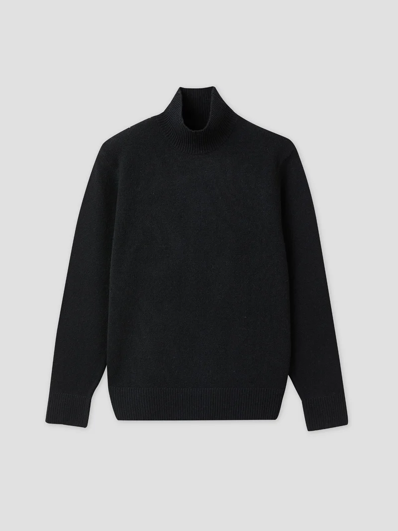 Pull col montant en laine et cachemire