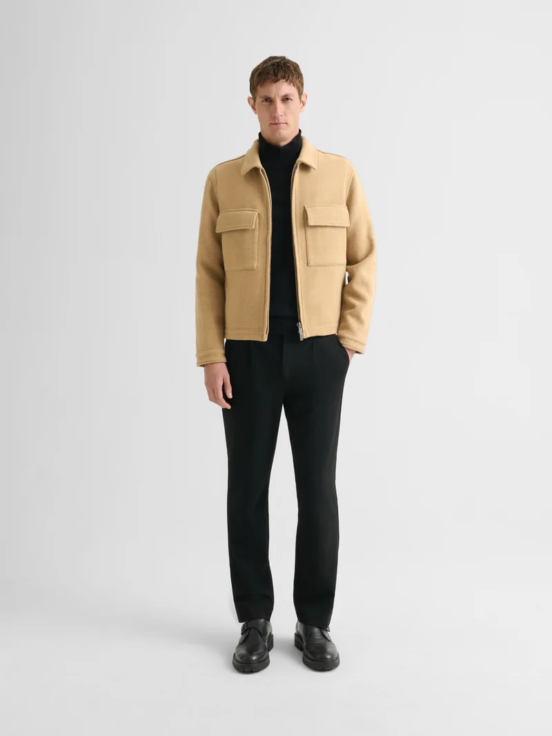 Pull col montant en laine et cachemire