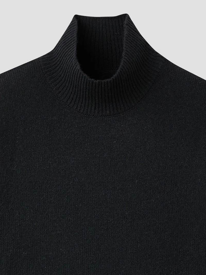 Pull col montant en laine et cachemire