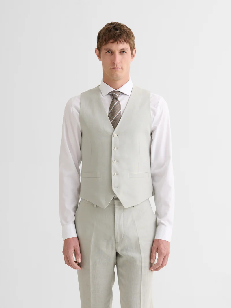 Gilet de costume en lin