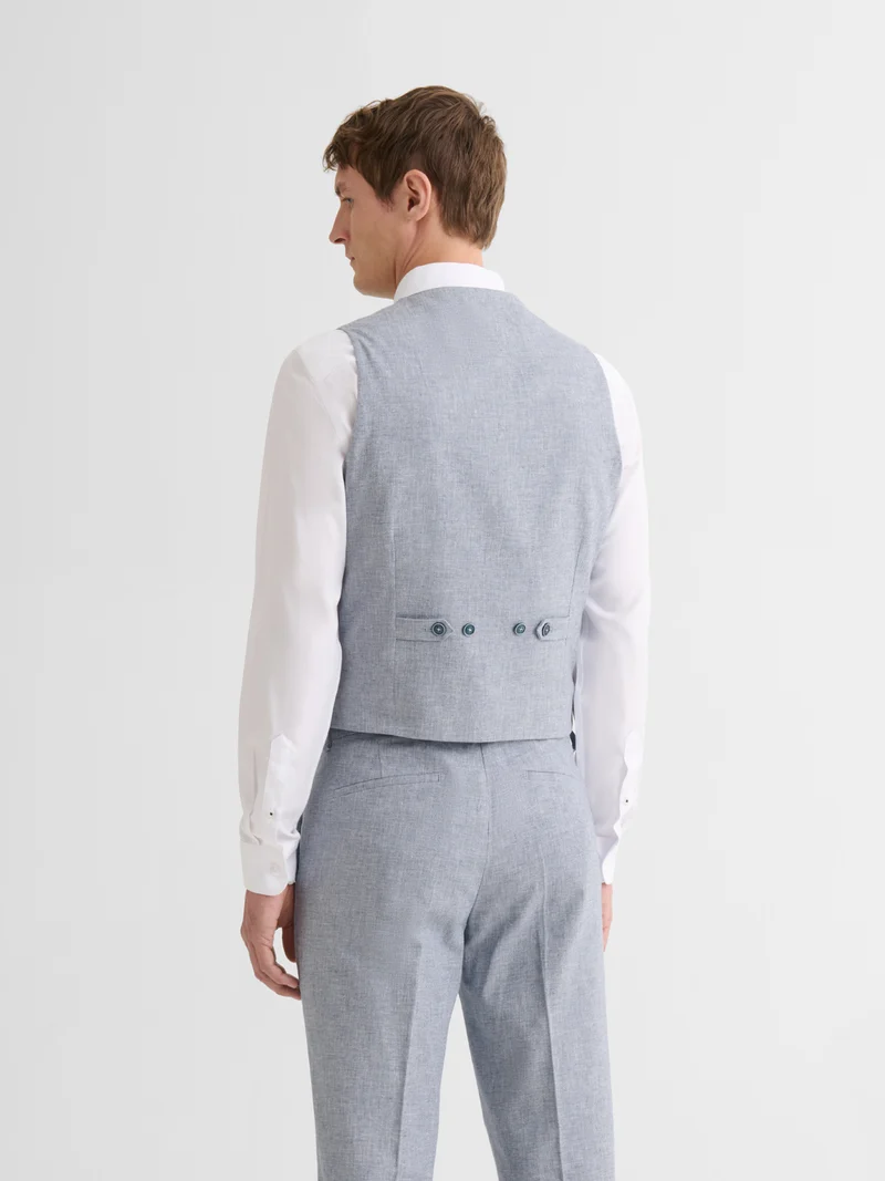 Gilet de costume en coton lin