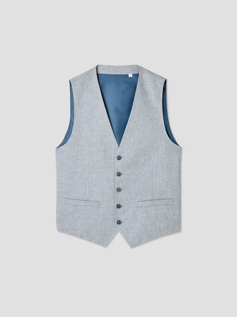 Gilet de costume en coton lin