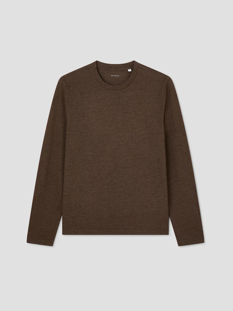 T-shirt manches longues col rond chiné