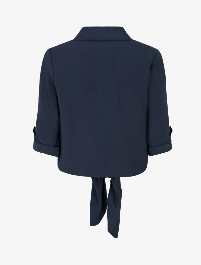 Chemise unie à nouer - Marine
