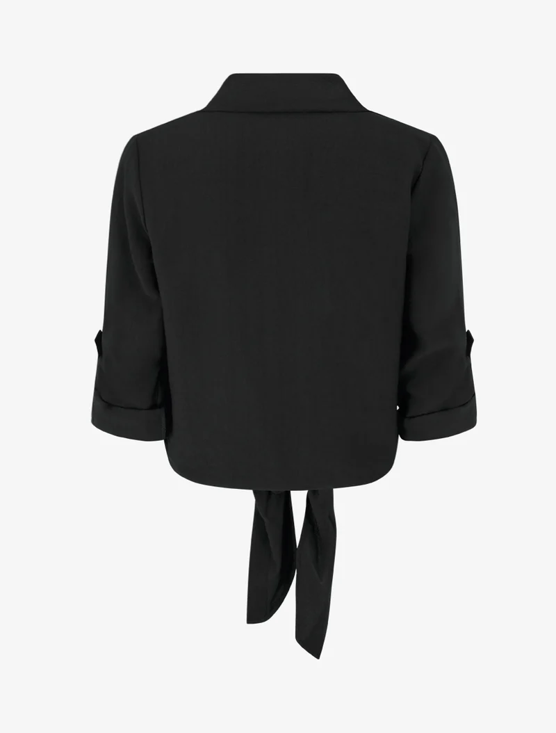 Chemise unie à nouer - Noir