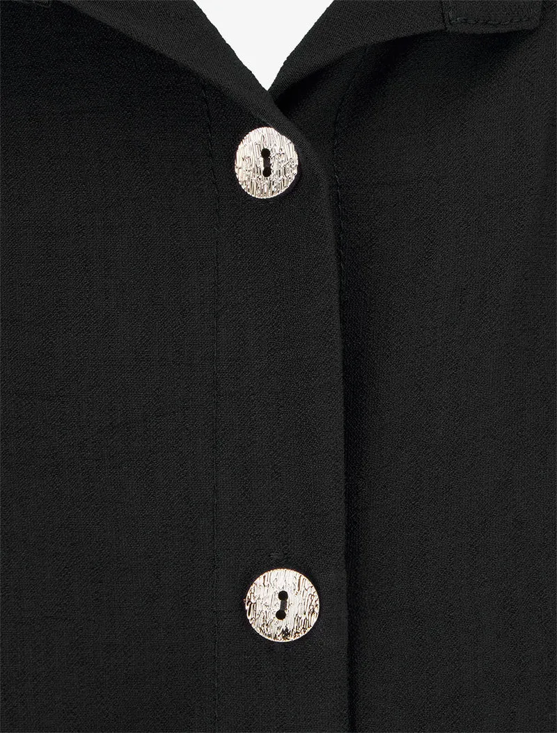 Chemise unie à nouer - Noir