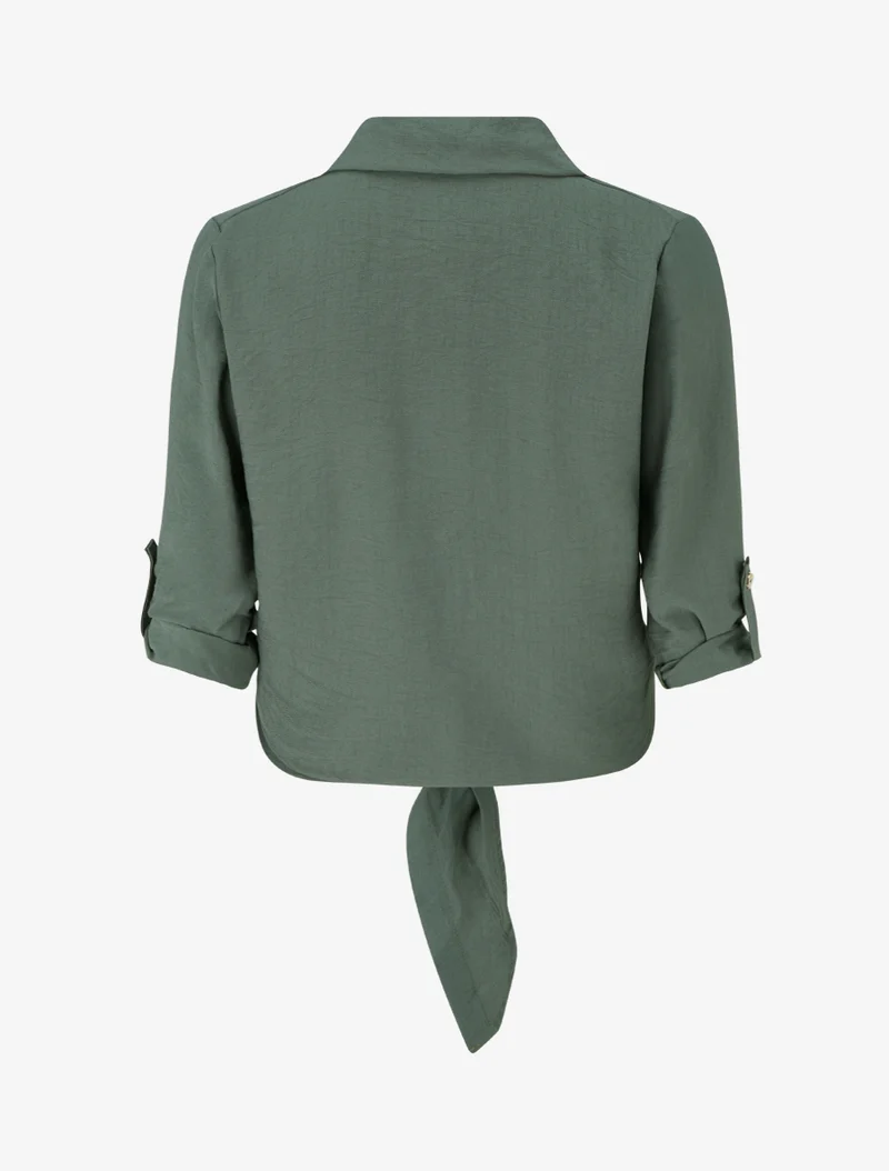 Chemise unie à nouer - Kaki