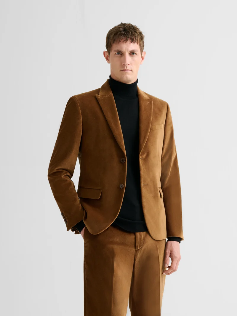Veste de costume slim en velours
