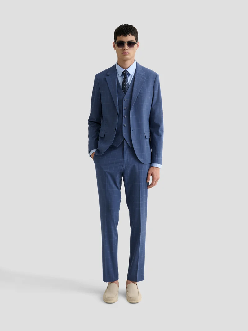 Veste de costume slim à carreaux