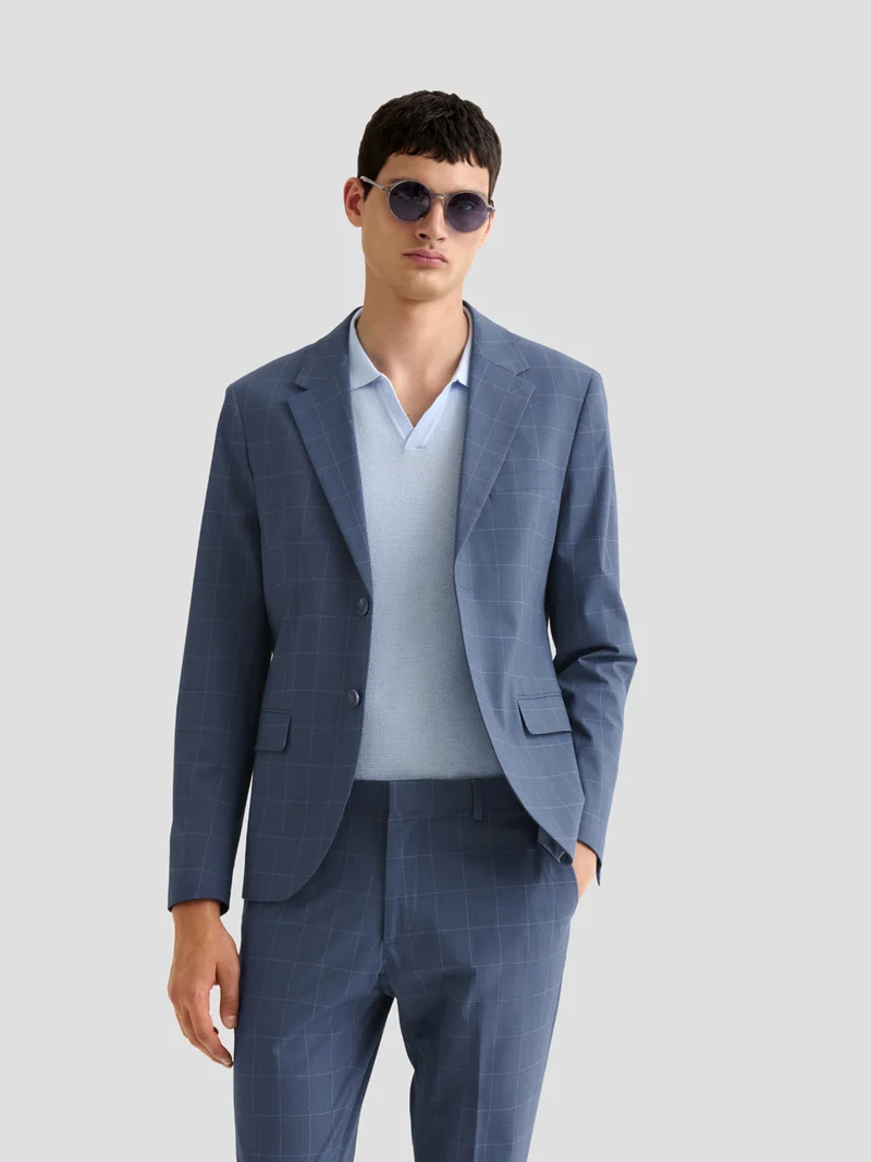 Veste de costume slim à carreaux