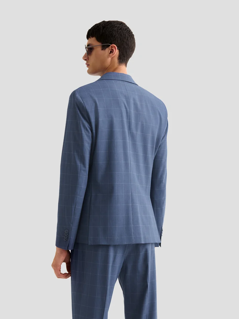Veste de costume slim à carreaux