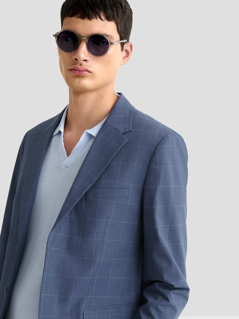 Veste de costume slim à carreaux