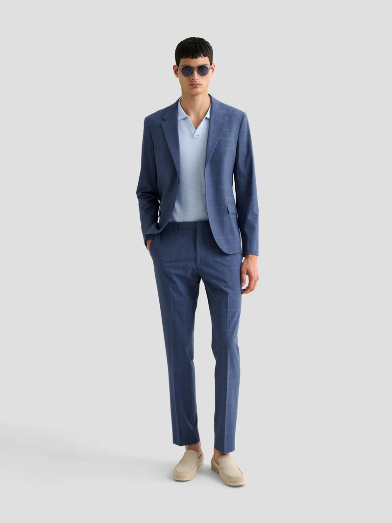 Pantalon de costume slim à carreaux