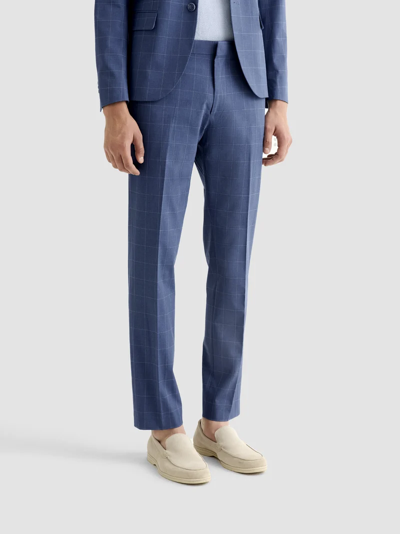 Pantalon de costume slim à carreaux
