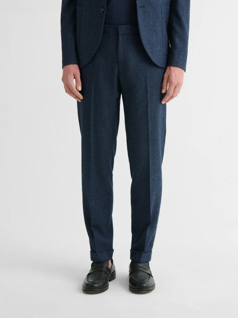 Pantalon de costume slim pied de puce