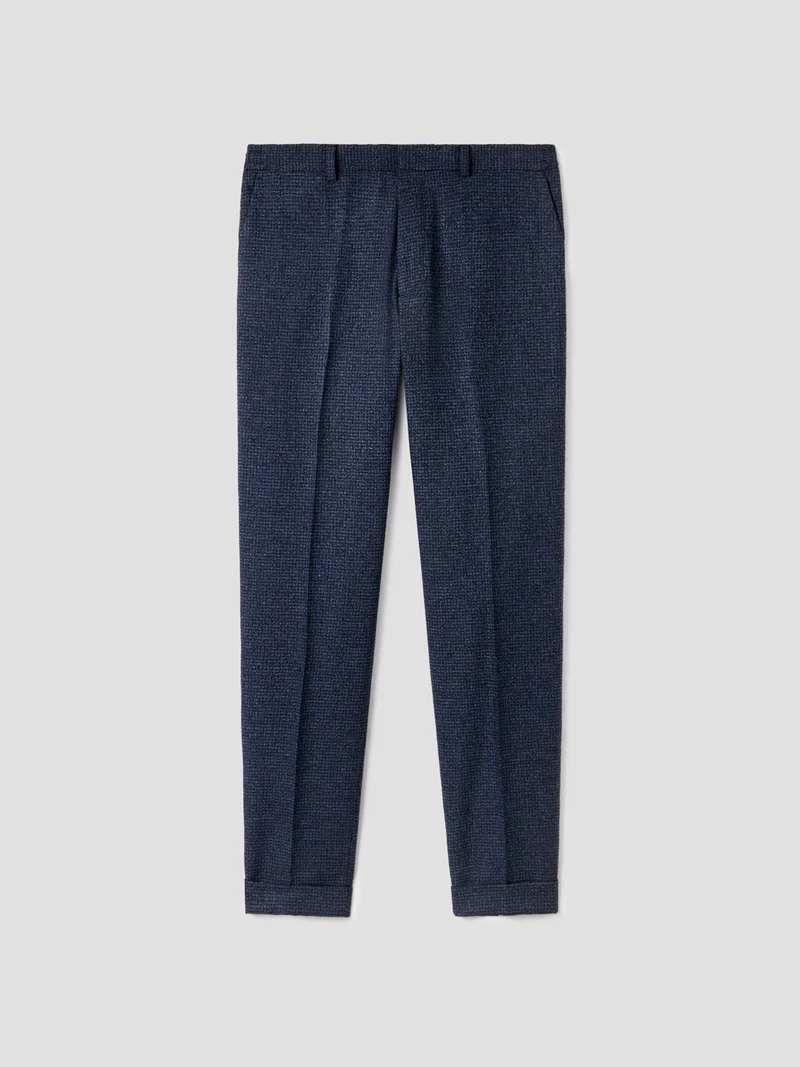 Pantalon de costume slim pied de puce