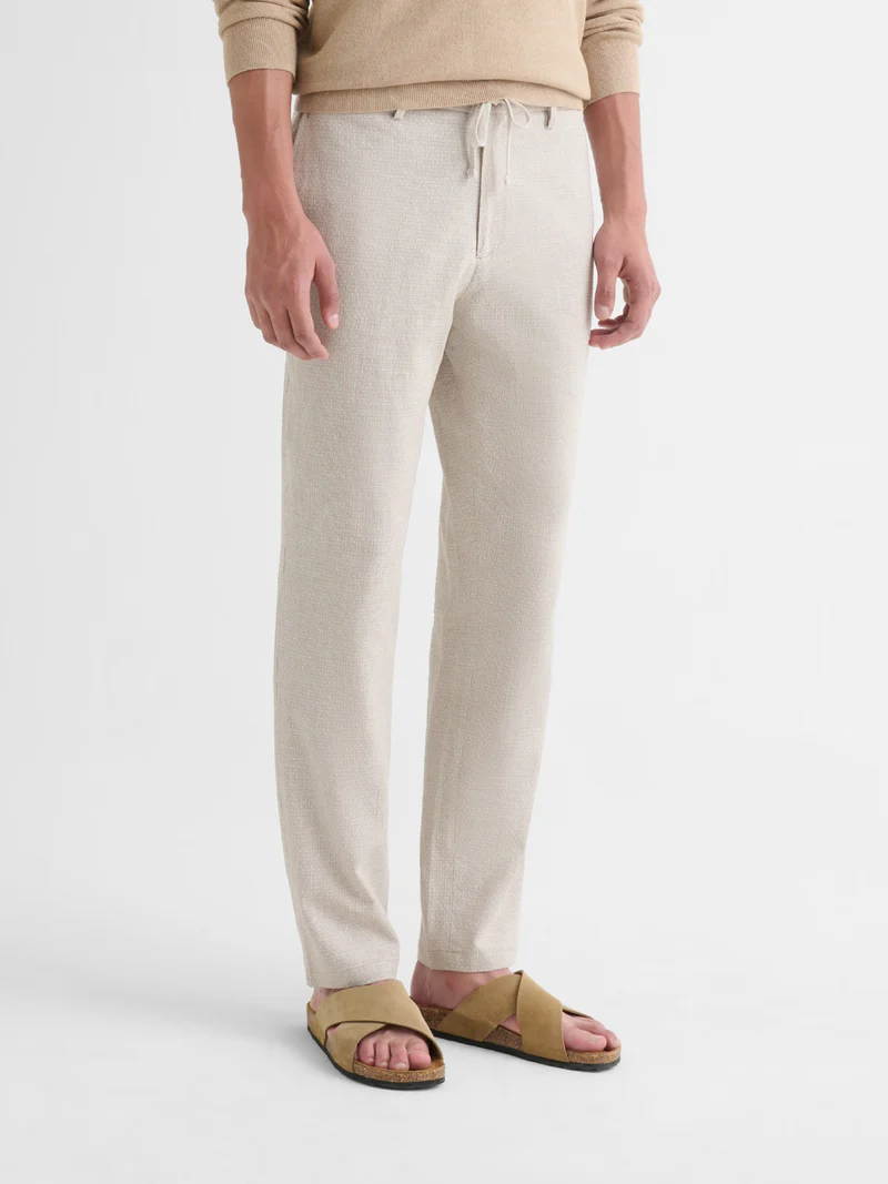 Chino slim en coton lin