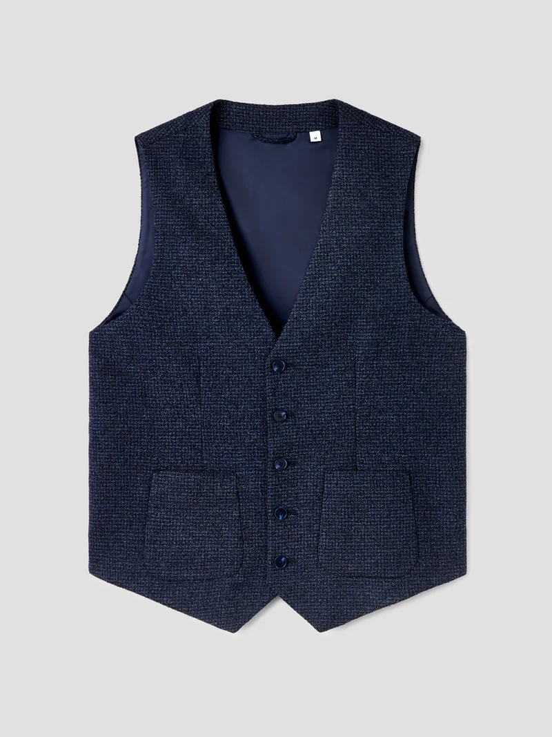 Gilet de costume stretch pied de puce