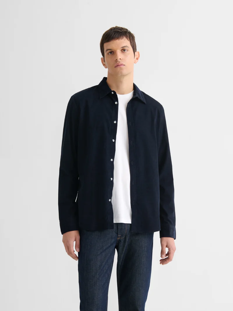 Chemise slim en velours