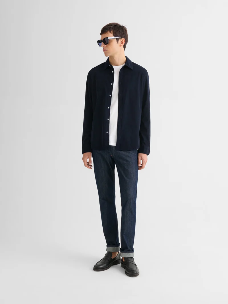 Chemise slim en velours