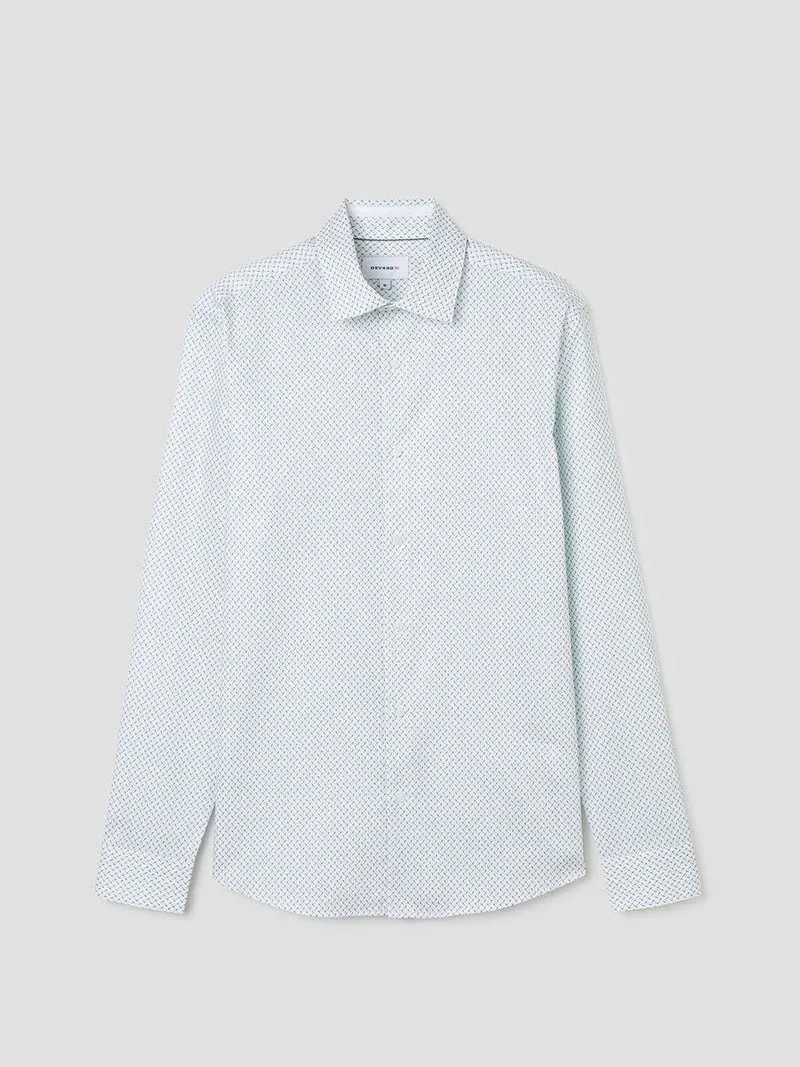Chemise slim en coton à motif