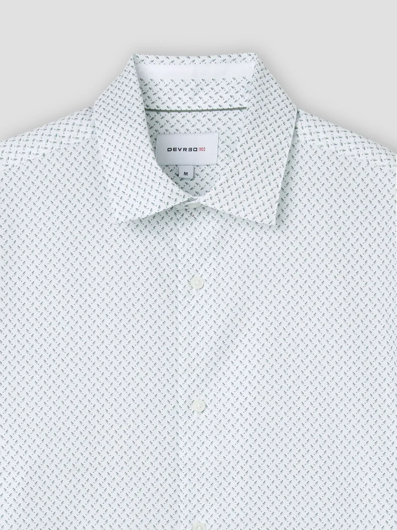 Chemise slim en coton à motif
