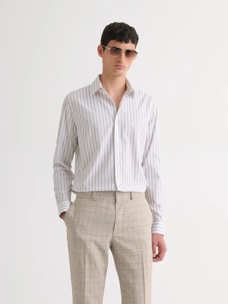 Chemise extraslim sans repassage rayée