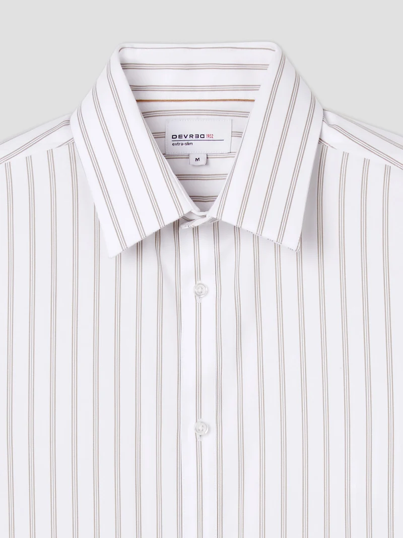Chemise extraslim sans repassage rayée