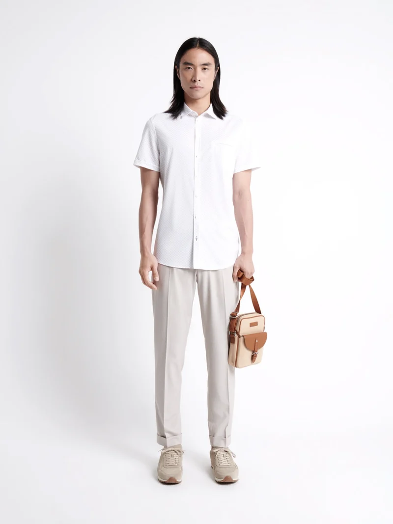 Chemise infroissable fleurie