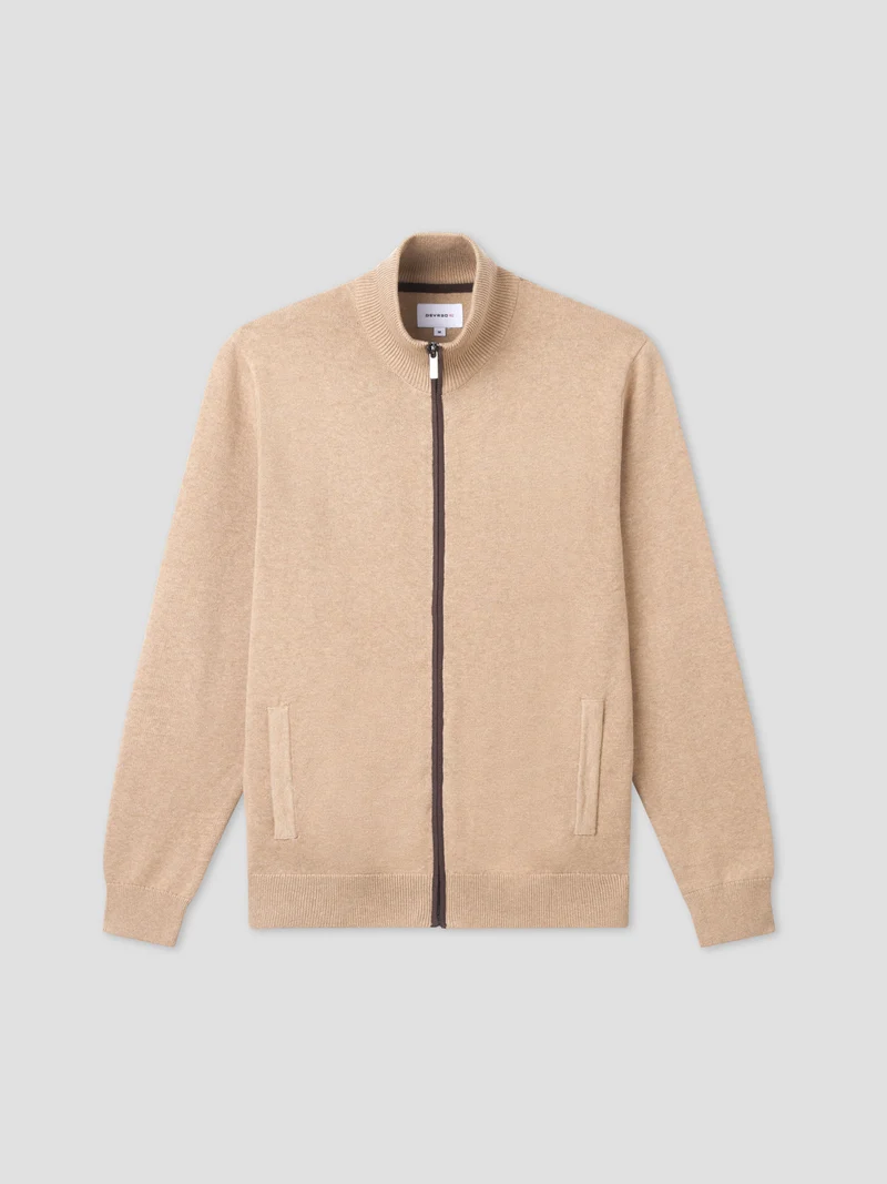 Cardigan zippé en coton biologique