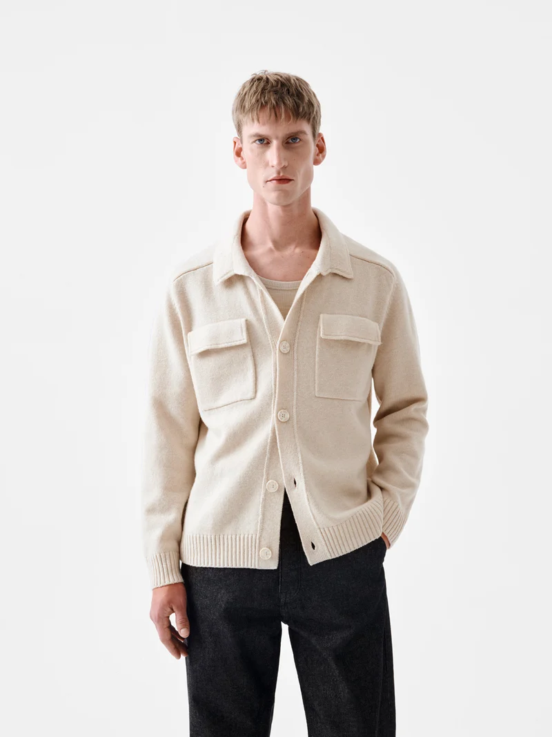 Cardigan jersey col chemise - L'atelier
