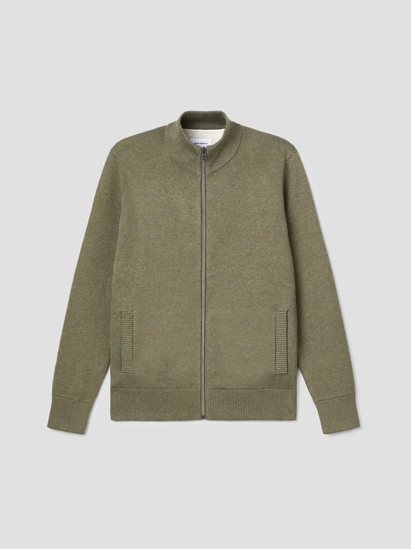 Cardigan col montant en coton cachemire