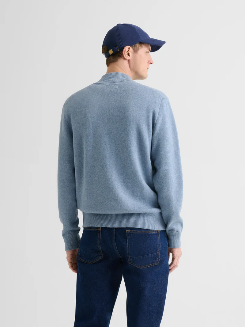 Cardigan col montant en coton cachemire