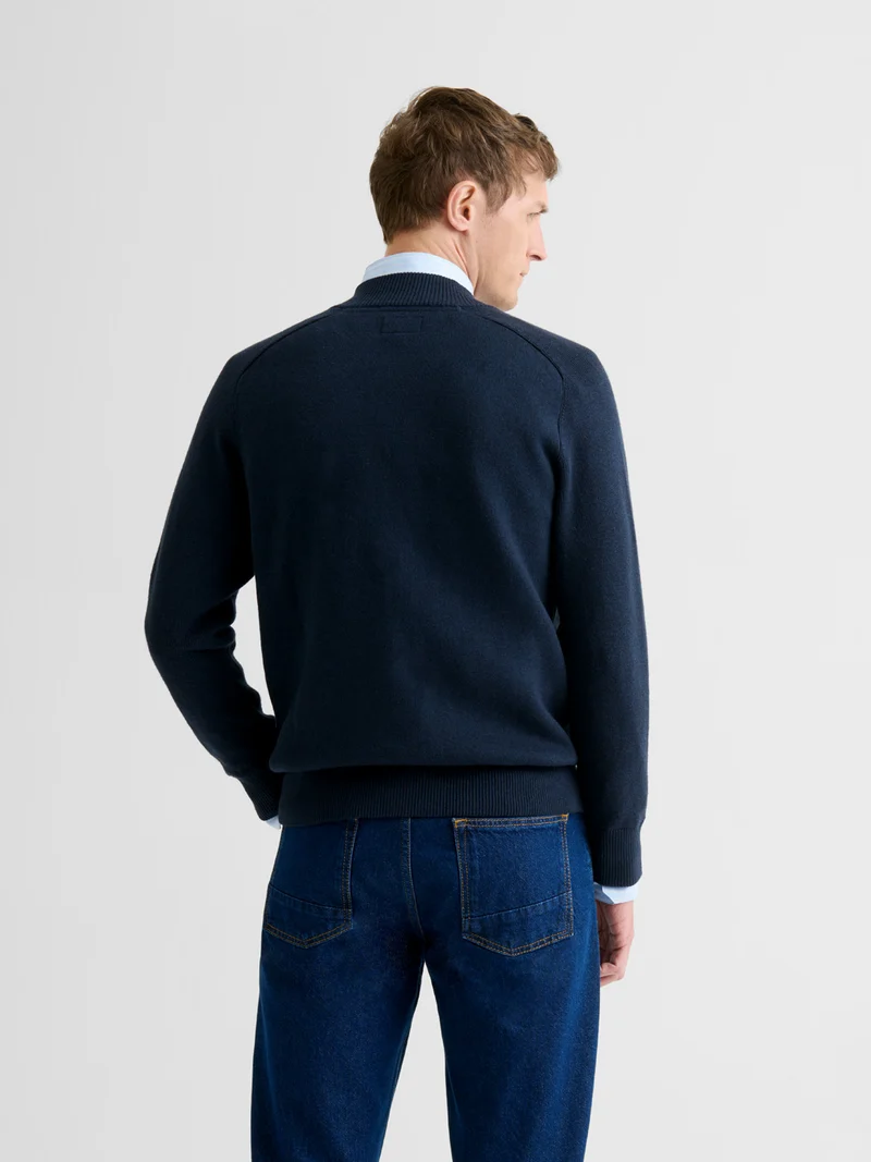 Cardigan zippé en coton cachemire