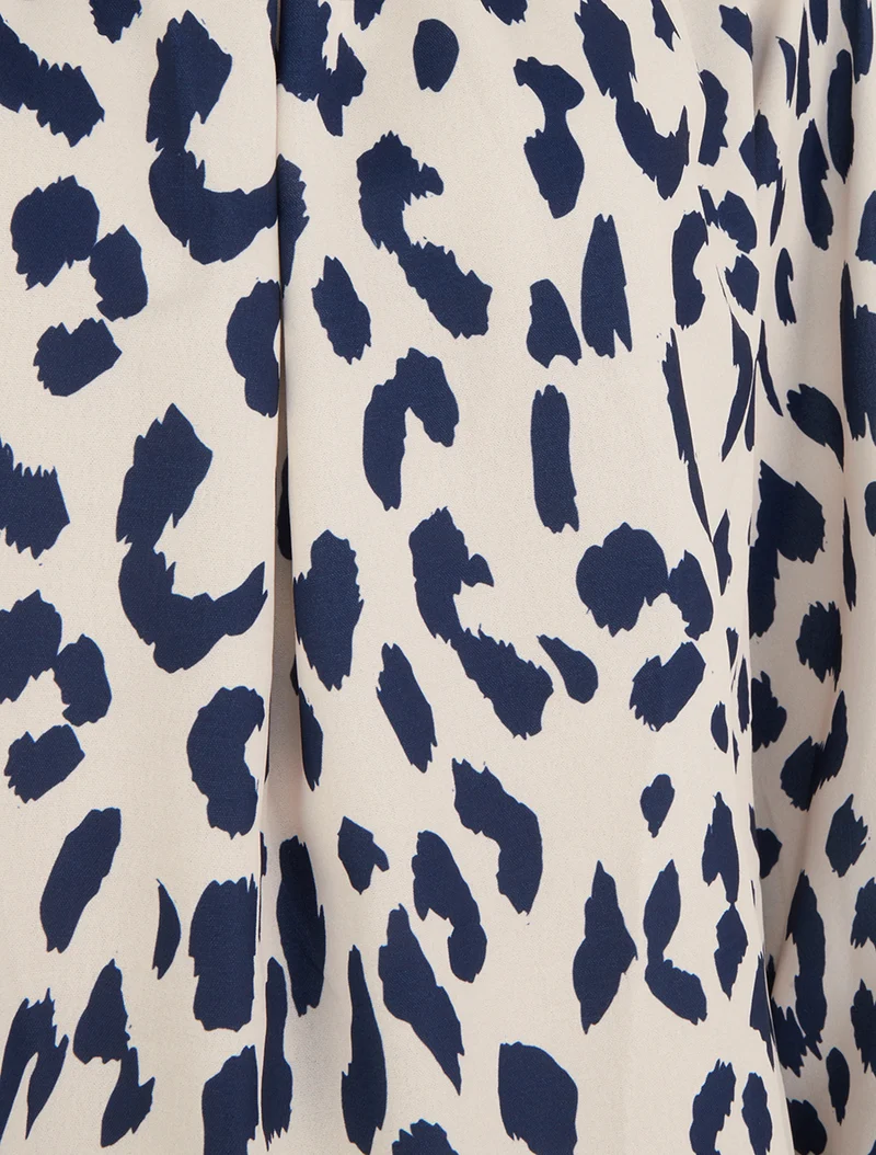 Blouse imprimé vache à col rond - Marine