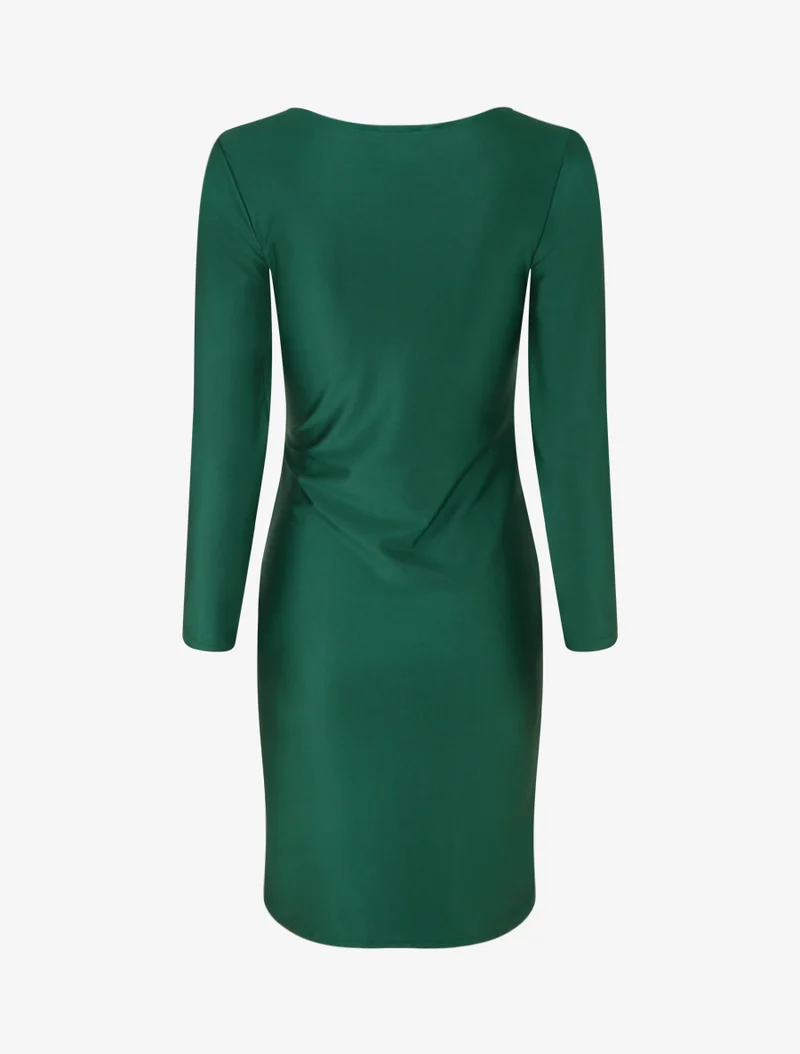 Robe mi-longue à bijou métal - Vert