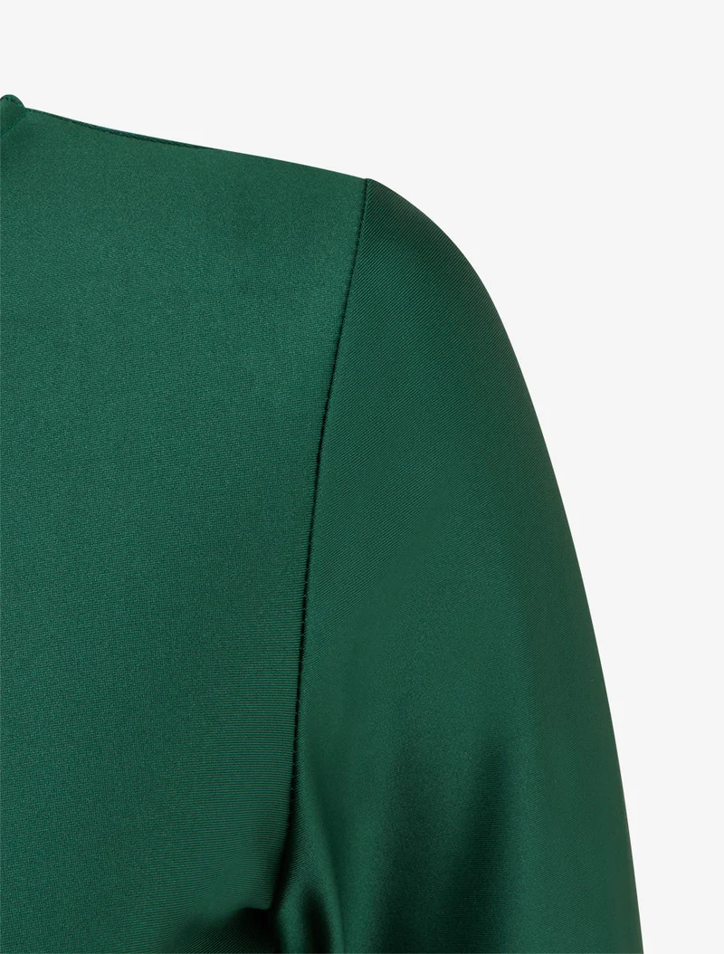 Robe mi-longue à bijou métal - Vert