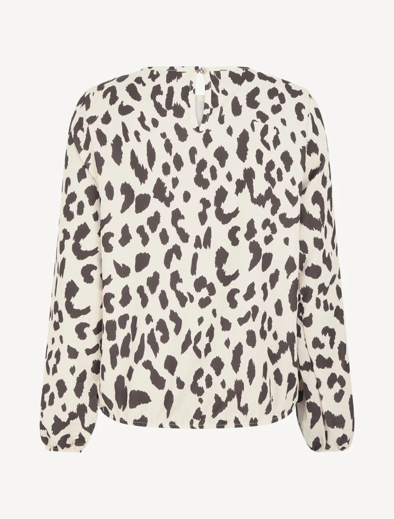 Blouse imprimé vache à col rond - Marron