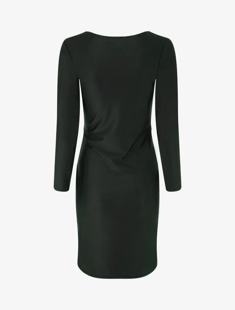 Robe mi-longue à bijou métal - Noir