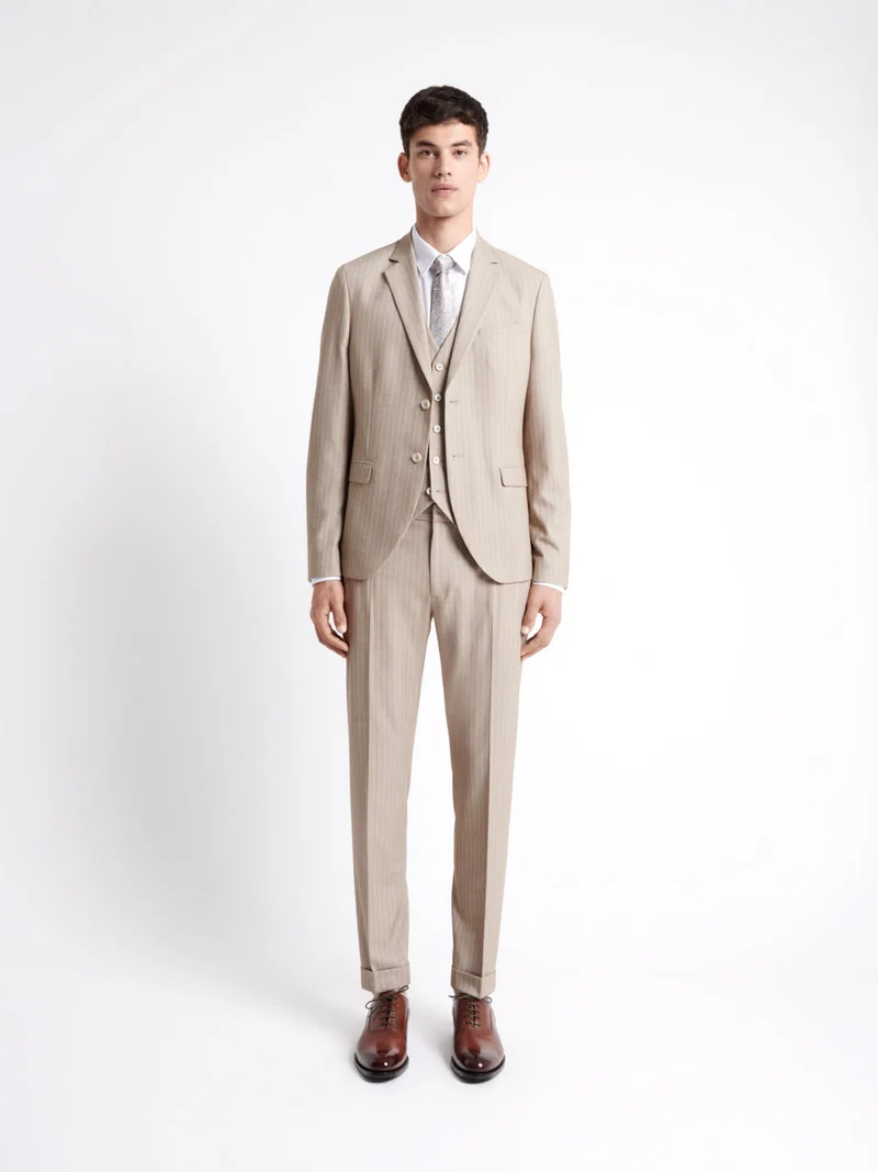 Veste de costume extraslim rayée