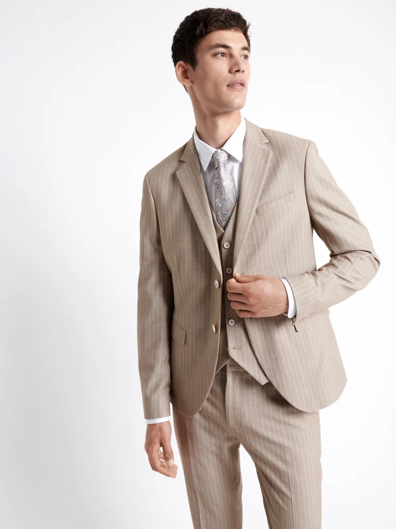 Veste de costume extraslim rayée