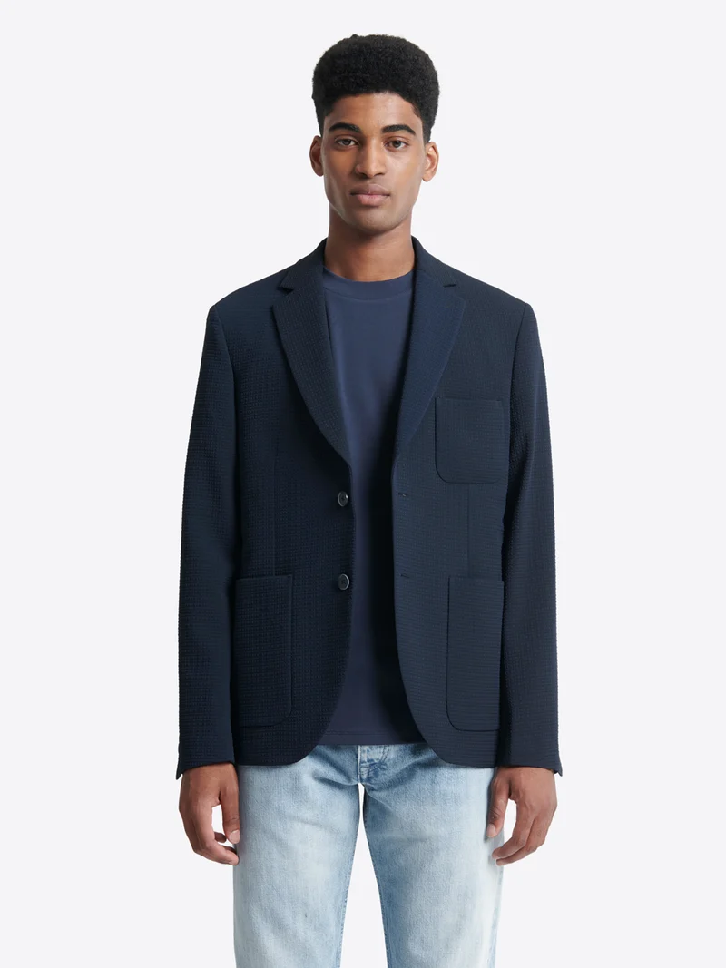 Veste de ville slim en seersucker