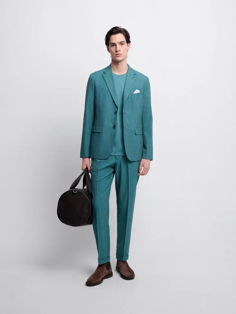 Costume 2 pièces slim bistretch bleu canard