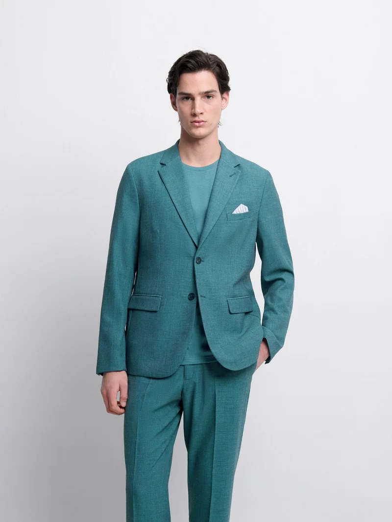 Costume 2 pièces slim bistretch bleu canard